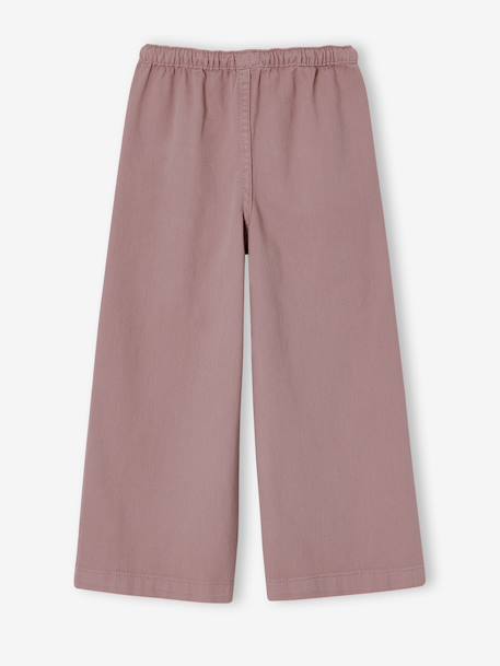 Wide-leg trousers for girls mauve+purple clover 