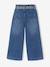 Wide-leg paperbag jeans for girls deep blue+medium blue 