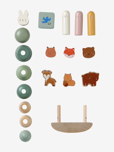Rounded wooden activity table FSC®100% by HAPPY FOREST ecru 