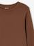 Pack of 2 cropped long-sleeved T-shirts for girls black+chocolate 