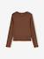 Pack of 2 cropped long-sleeved T-shirts for girls black+chocolate 
