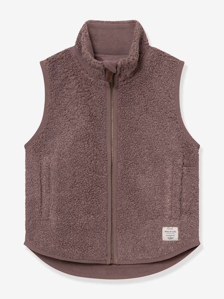Teddy fleece cardigan for children MATBATTAL MINI A TURE cinnamon+ecru+plum 