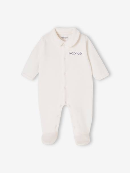 Pack of 2 Corduroy Sleepsuits with Front Opening for Babies beige+rose 