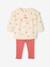 Ruffled Sweatshirt + Leggings Combo for Babies ecru+rose 