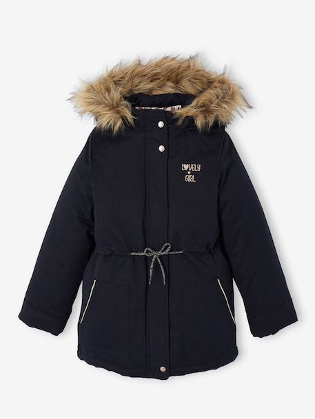 3-in-1 Parka with Hood for Girls black+GREEN DARK SOLID+grey green+khaki+PURPLE MEDIUM SOLID+sage 