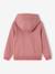 Girl's zipped hooded sweatshirt navy blue+old rose 