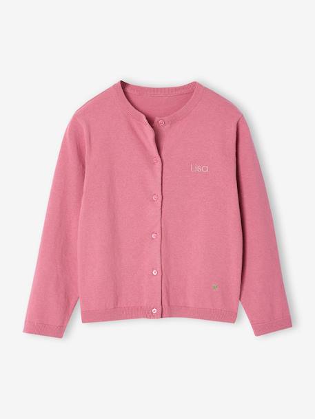 Fine Knit Basics Cardigan for Girls anthracite+dusky pink+emerald green+grey blue+marl beige+navy blue+plum+vanilla 