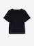 Cropped short-sleeved T-shirt for girls black+ink blue 
