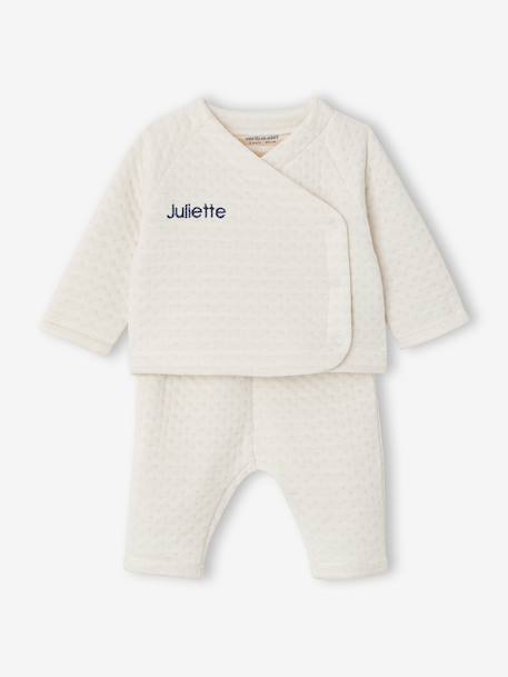 Customisable newborn set for baby ecru 