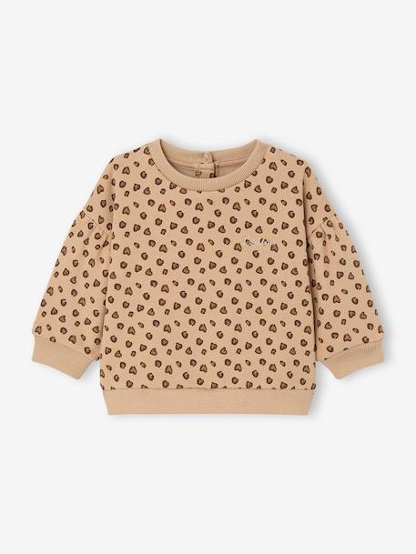 Sweatshirt with leopard print taupe+vanilla 