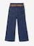 Wide-leg paperbag jeans for girls deep blue+medium blue 