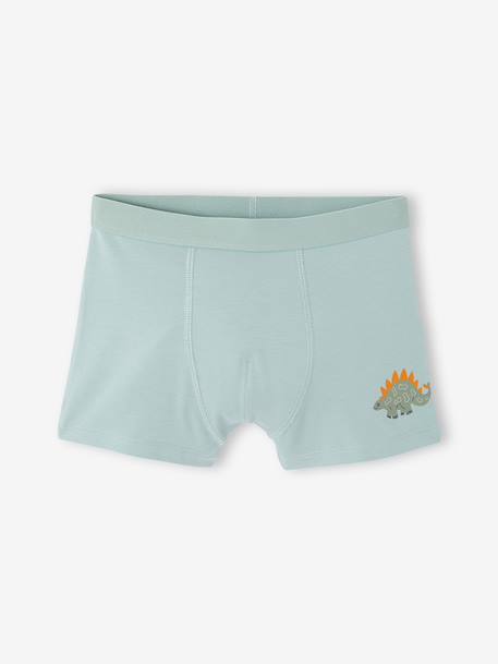 Pack of 5 boxer shorts for boys aqua green 