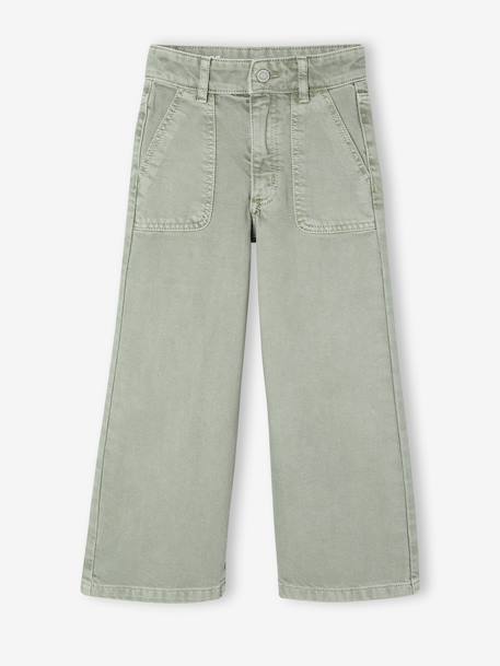 Wide Leg MorphologiK Trousers for Girls coral+grey green+khaki+old rose 