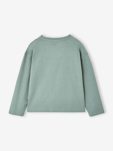 Long-sleeved T-shirt for girls green+ink blue+pale pink 