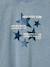 Long-sleeved T-shirt for girls chambray blue+old rose 
