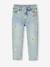 Girls' embroidered floral Mom jeans blue+light blue+medium blue 