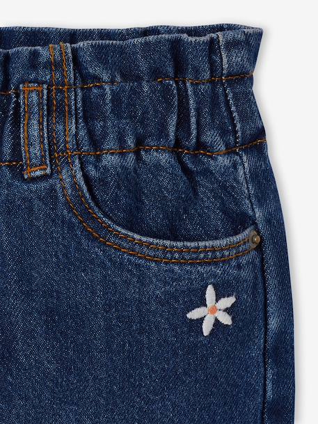Paperbag trousers for girls deep blue+medium blue 