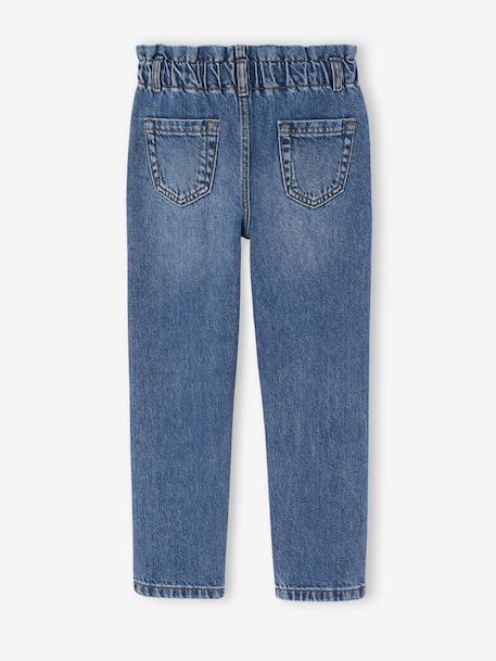 Paperbag trousers for girls deep blue+medium blue 