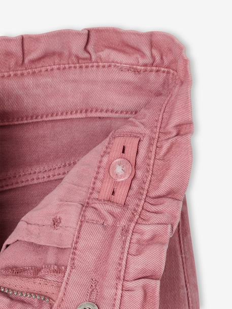 Slim-fit trousers for girls ink blue+mauve 