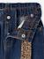 Wide-leg paperbag jeans for girls deep blue+medium blue 