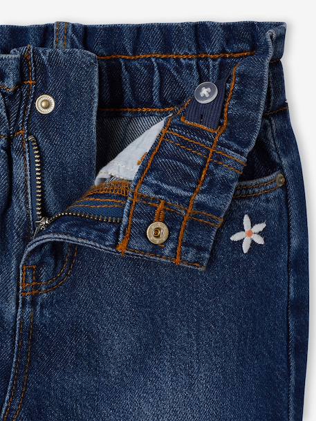 Paperbag trousers for girls deep blue+medium blue 