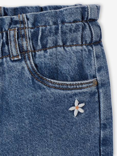 Paperbag trousers for girls deep blue+medium blue 