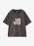 Short-sleeved T-shirt for girls anthracite+ecru 