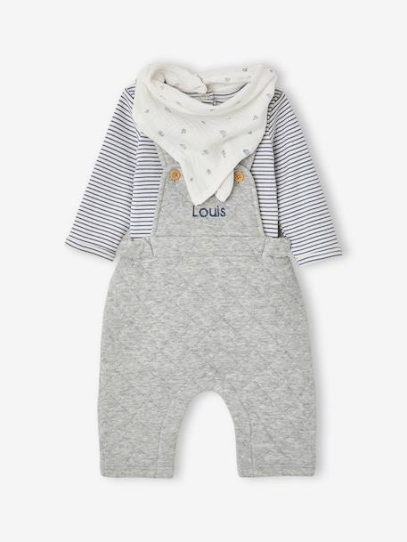 Customisable 3-piece baby set marl grey 