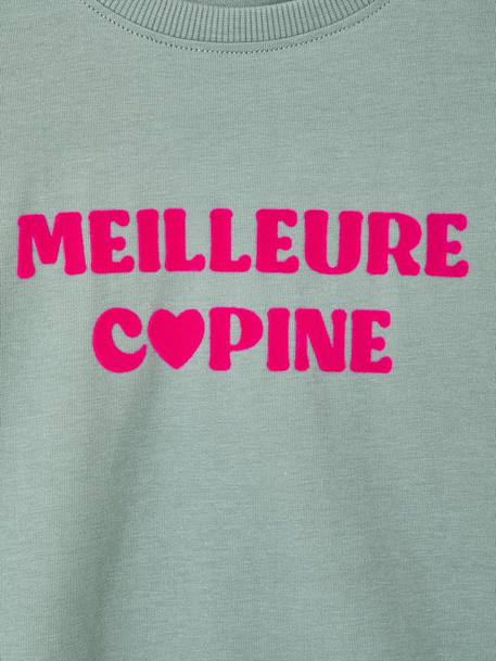 Long-sleeved T-shirt for girls green+ink blue+pale pink 