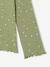 Long-sleeved roll-neck top for girls ecru+green 