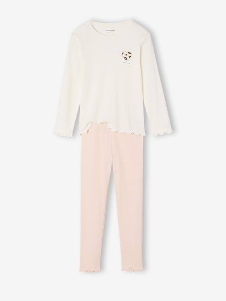 Pack of 2 long-sleeved pyjamas for girls pale pink 