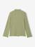 Long-sleeved roll-neck top for girls ecru+green 