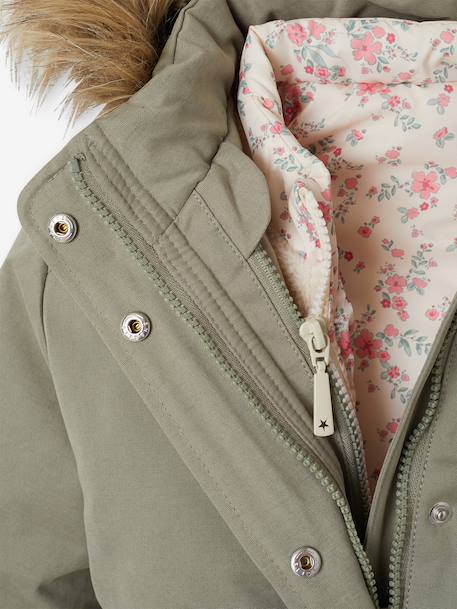 3-in-1 Parka with Hood for Girls black+GREEN DARK SOLID+grey green+khaki+PURPLE MEDIUM SOLID+sage 