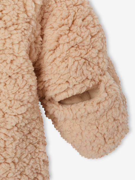 Newborn pramsuit with hood sandy beige 