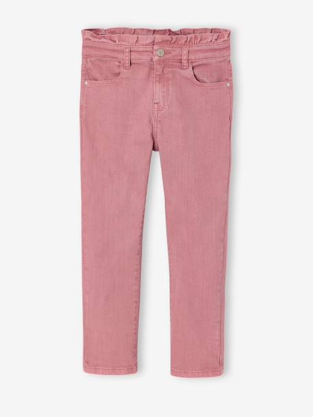 Slim-fit trousers for girls ink blue+mauve 