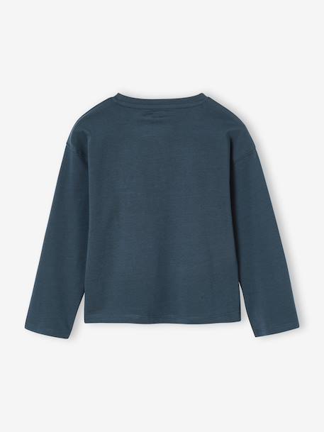 Long-sleeved T-shirt for girls green+ink blue+pale pink 