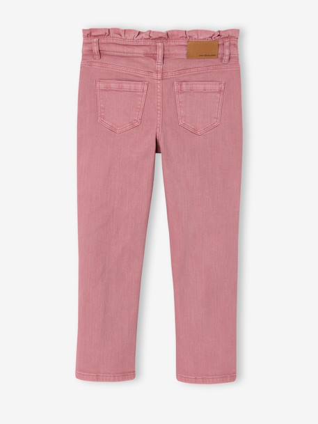 Slim-fit trousers for girls ink blue+mauve 