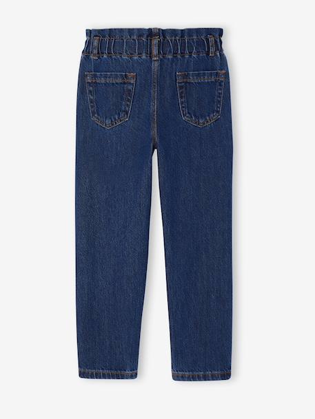 Paperbag trousers for girls deep blue+medium blue 