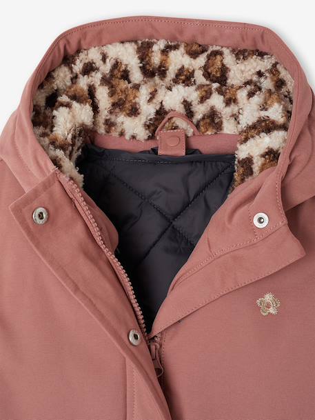 3-in-1 detachable parka for girls blush+navy blue 