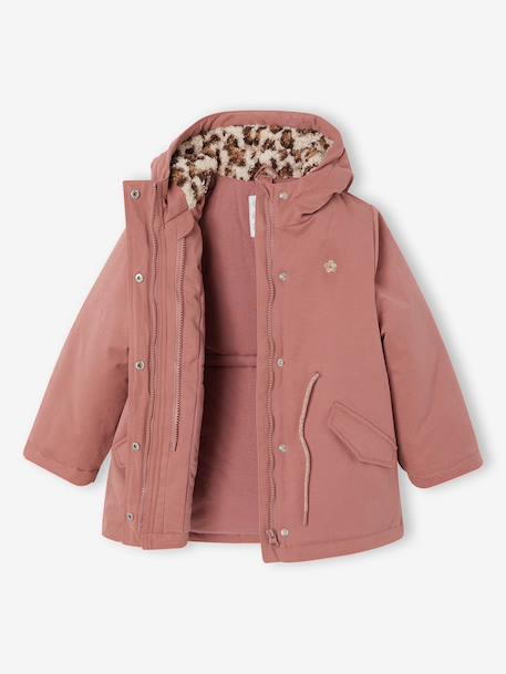 3-in-1 detachable parka for girls blush+navy blue 