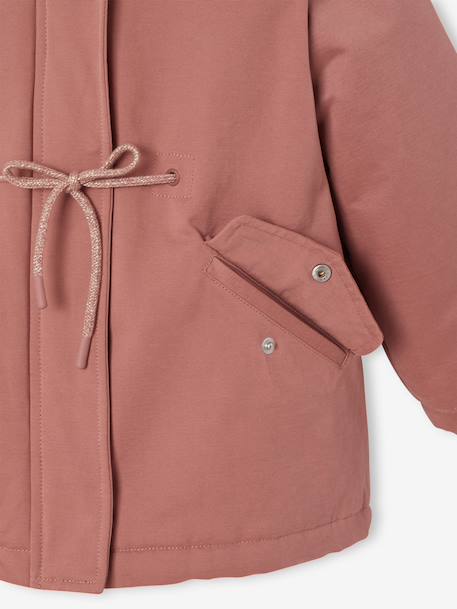 3-in-1 detachable parka for girls blush+navy blue 