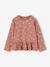 Long-sleeved blouse for girls dusky pink+taupe 