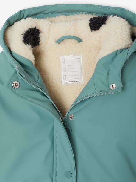 Raincoat with Sherpa Lining for Girls anthracite+green+indigo+mauve+multicoloured 