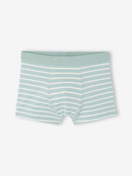 Pack of 5 boxer shorts for boys aqua green 