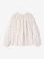 Girl's blouse with smocked sleeves ivory+pale pink+sage green+vanilla 