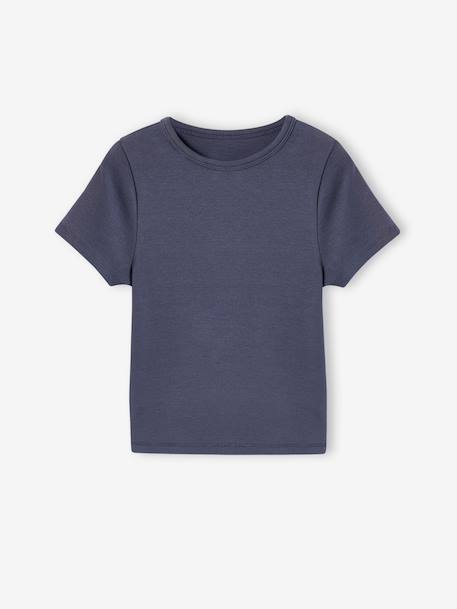Pack of 2 cropped T-shirts for girls ink blue 