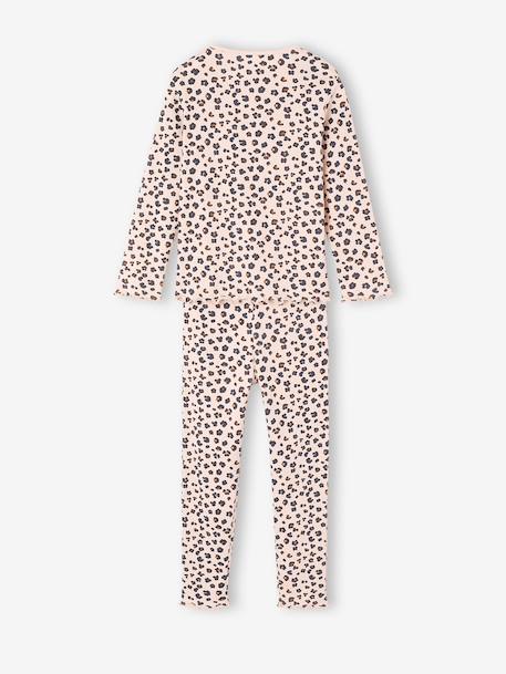 Pack of 2 long-sleeved pyjamas for girls pale pink 