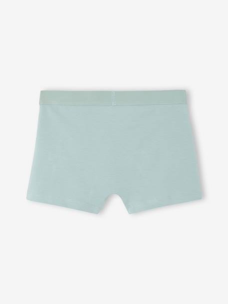 Pack of 5 boxer shorts for boys aqua green 