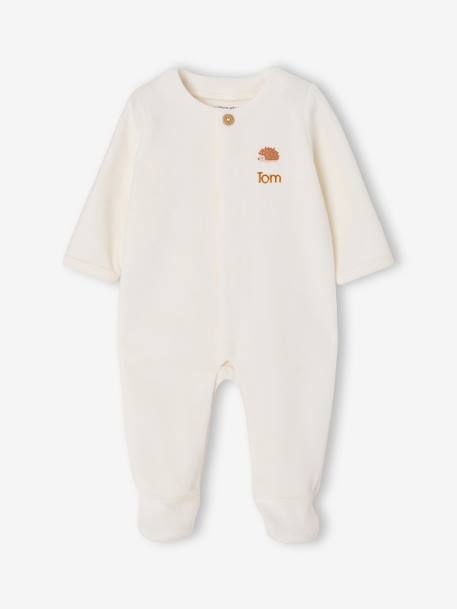 Pack of 2 newborn sleepsuits beige 