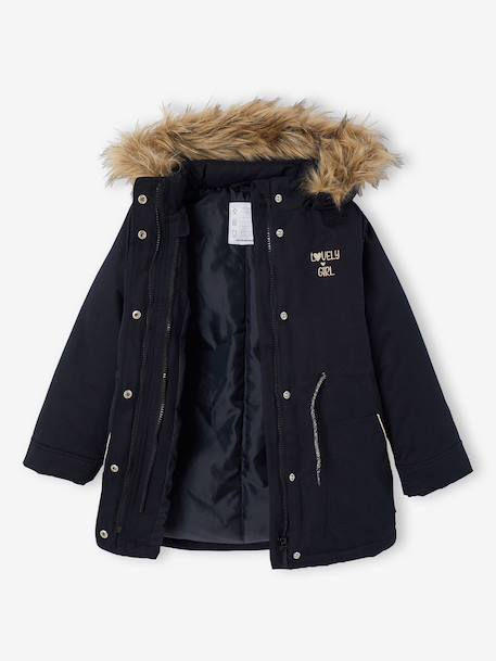3-in-1 Parka with Hood for Girls black+GREEN DARK SOLID+grey green+khaki+PURPLE MEDIUM SOLID+sage 